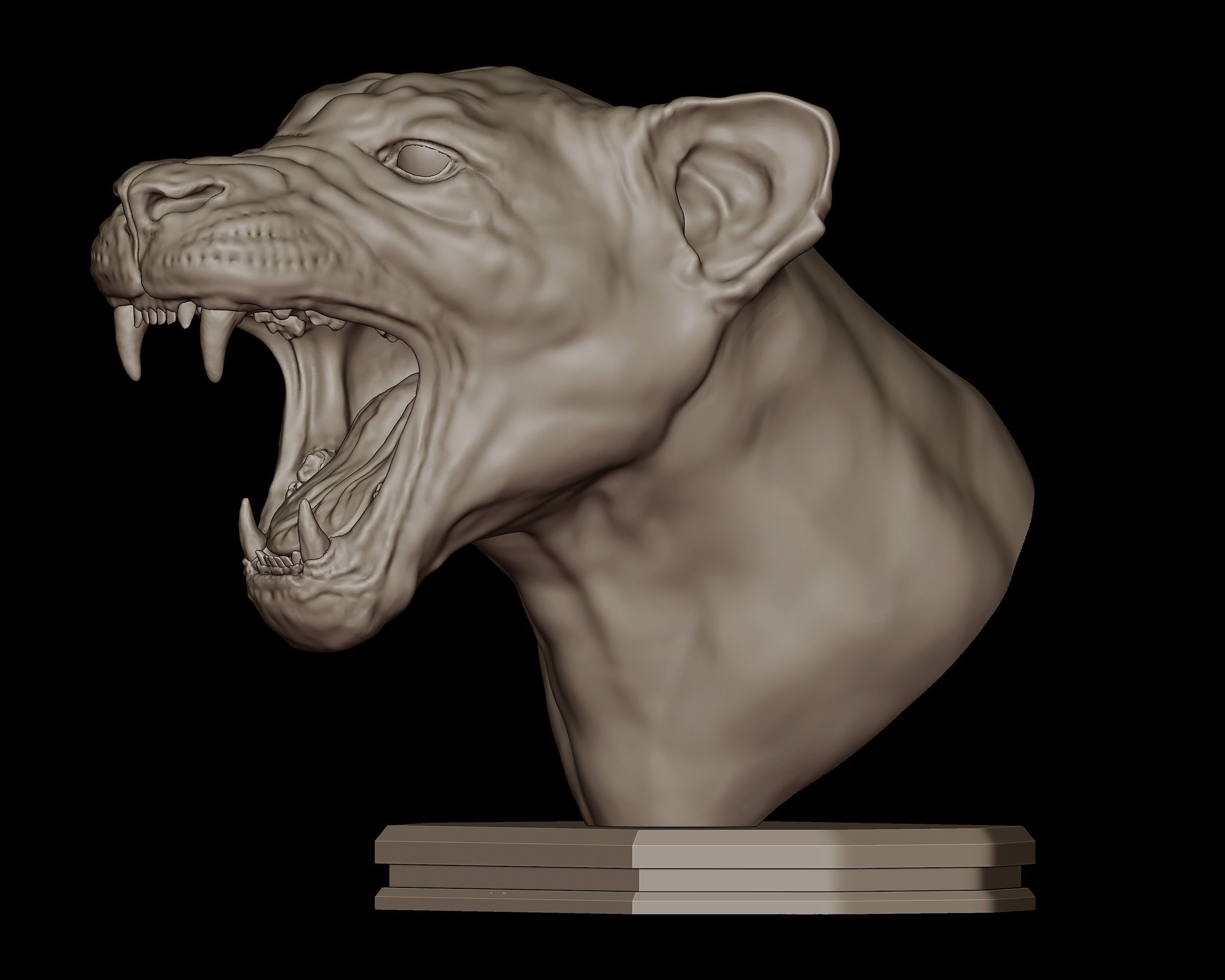Lioness Bust 3D Print Model 3D print model_2