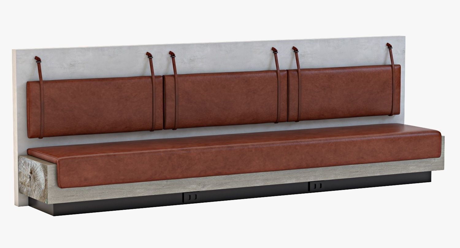 Leather Bar Bench 3D model CGTrader