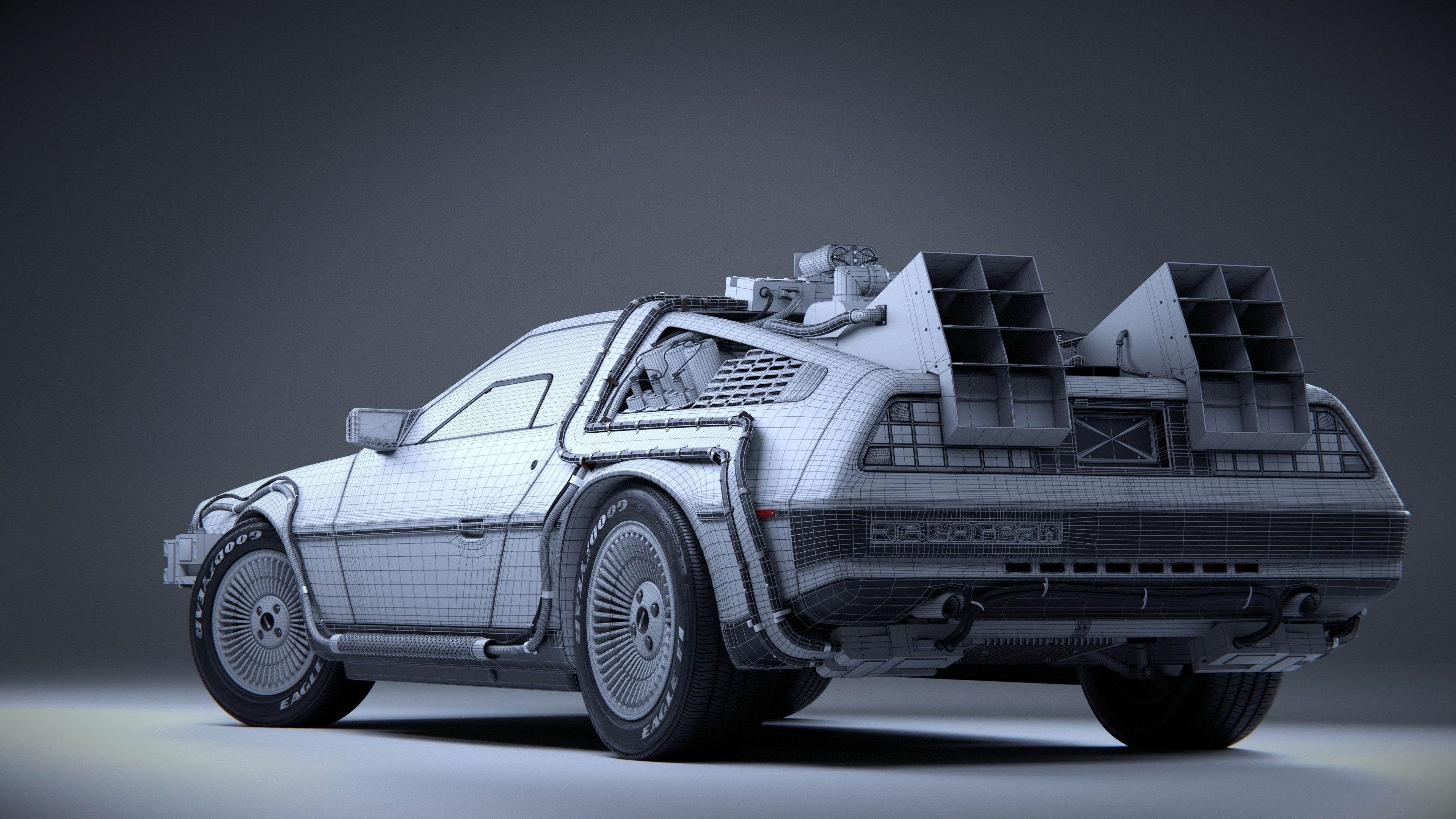 Back to the Future Delorean 3D model_5