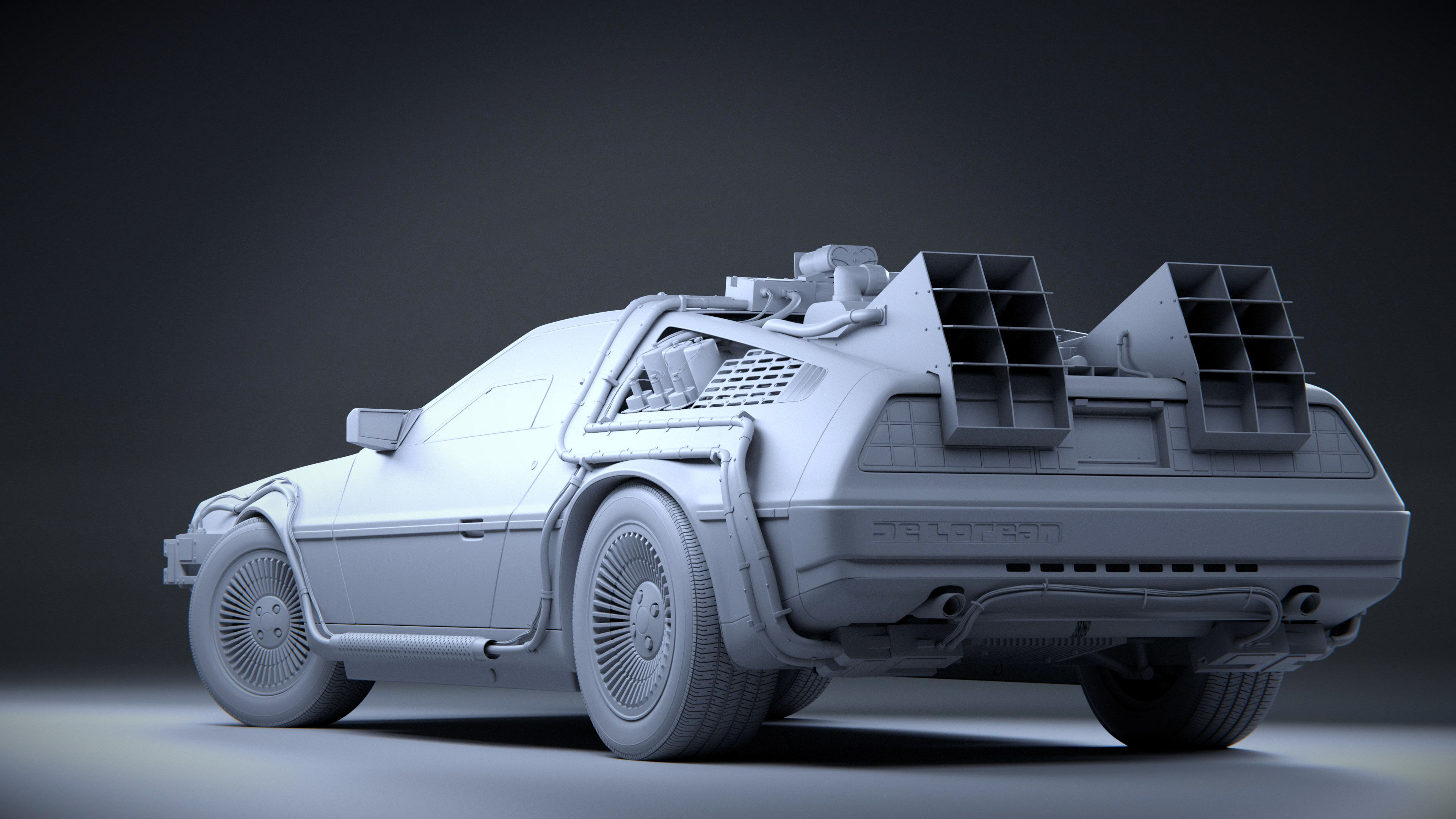 Back to the Future Delorean 3D model_6