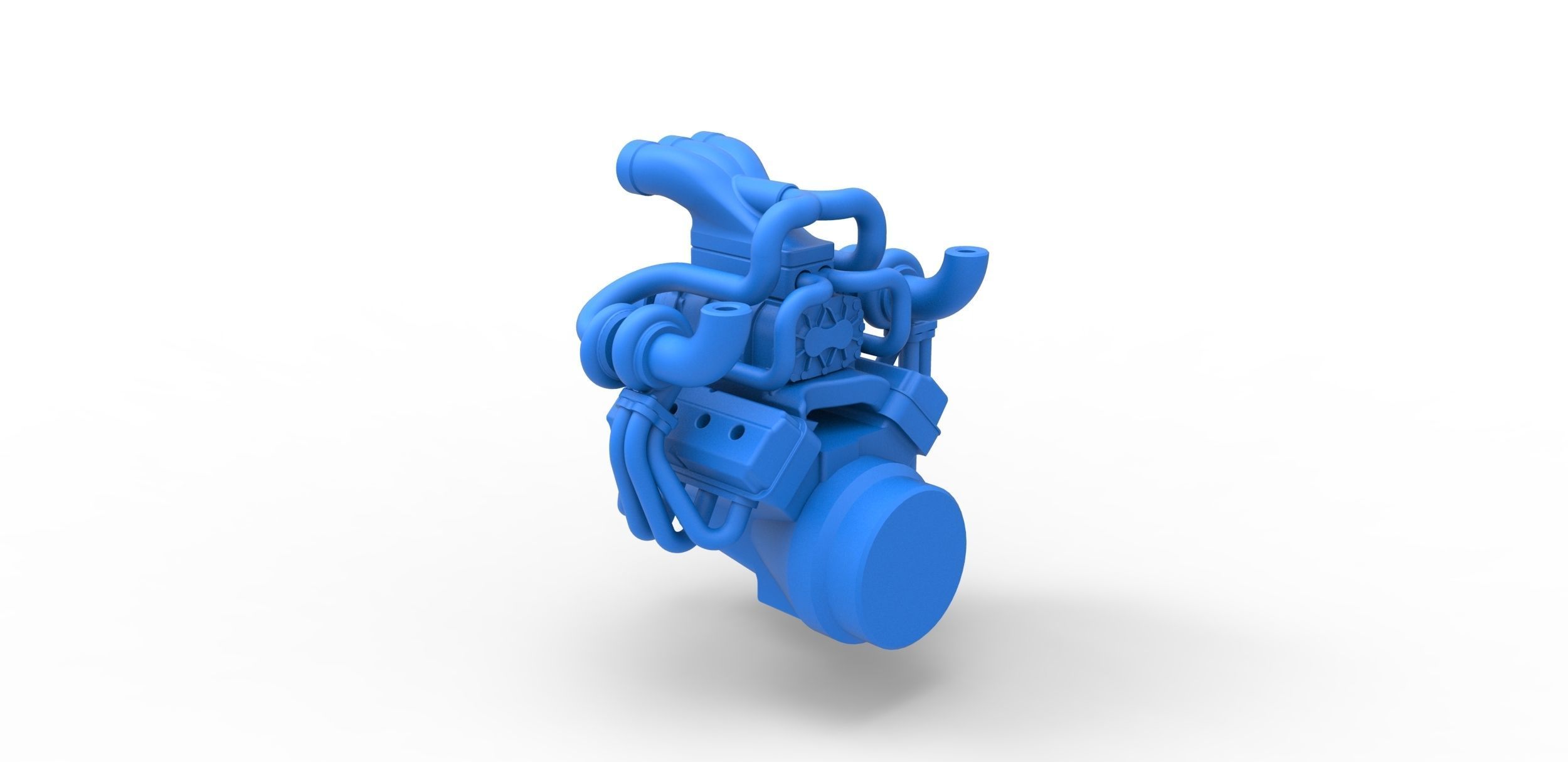 Twin turbo supercharged V8 Engine Version 2 Scale 1 to 25 3D print model_9