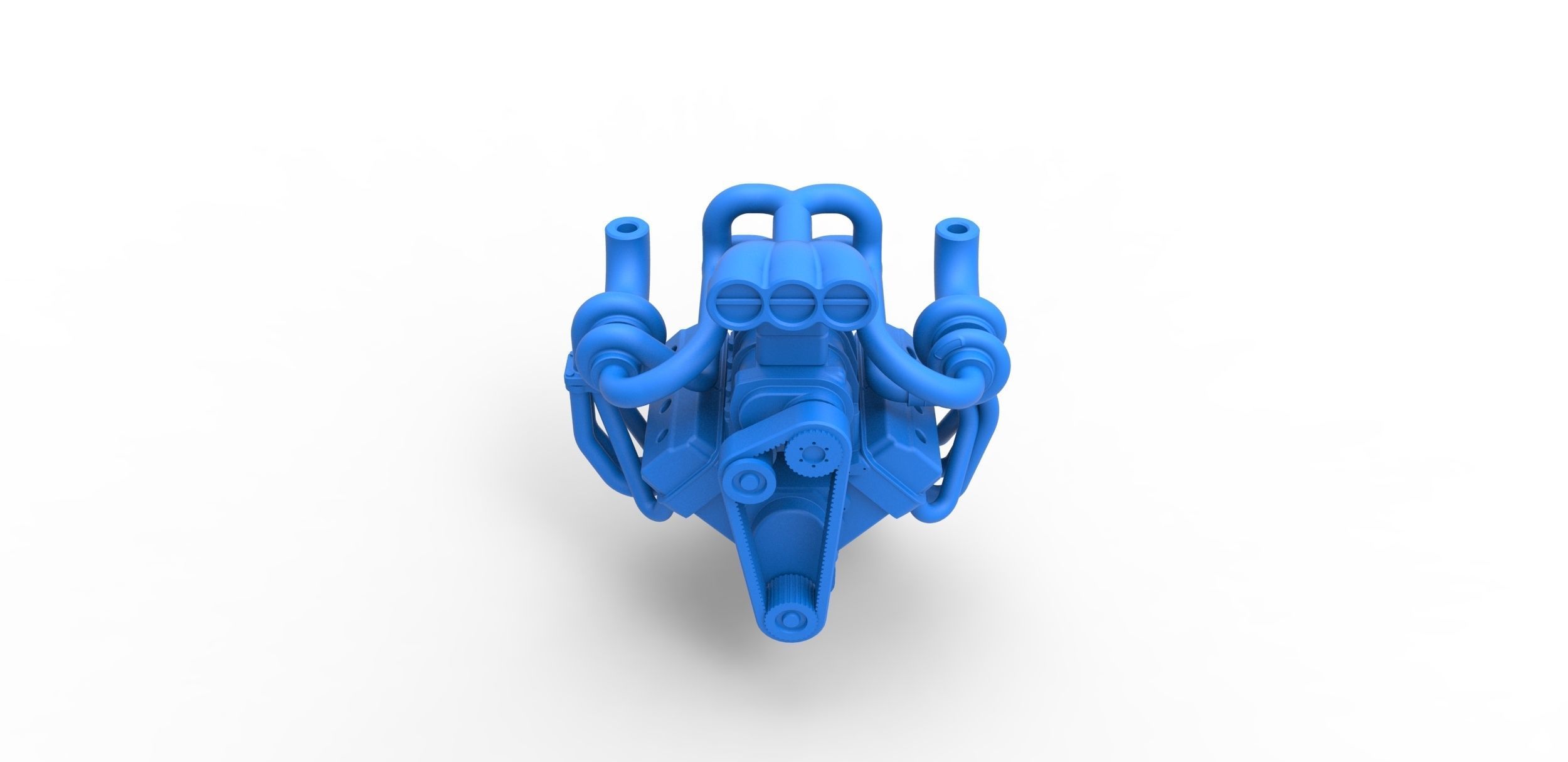 Twin turbo supercharged V8 Engine Version 2 Scale 1 to 25 3D print model_5