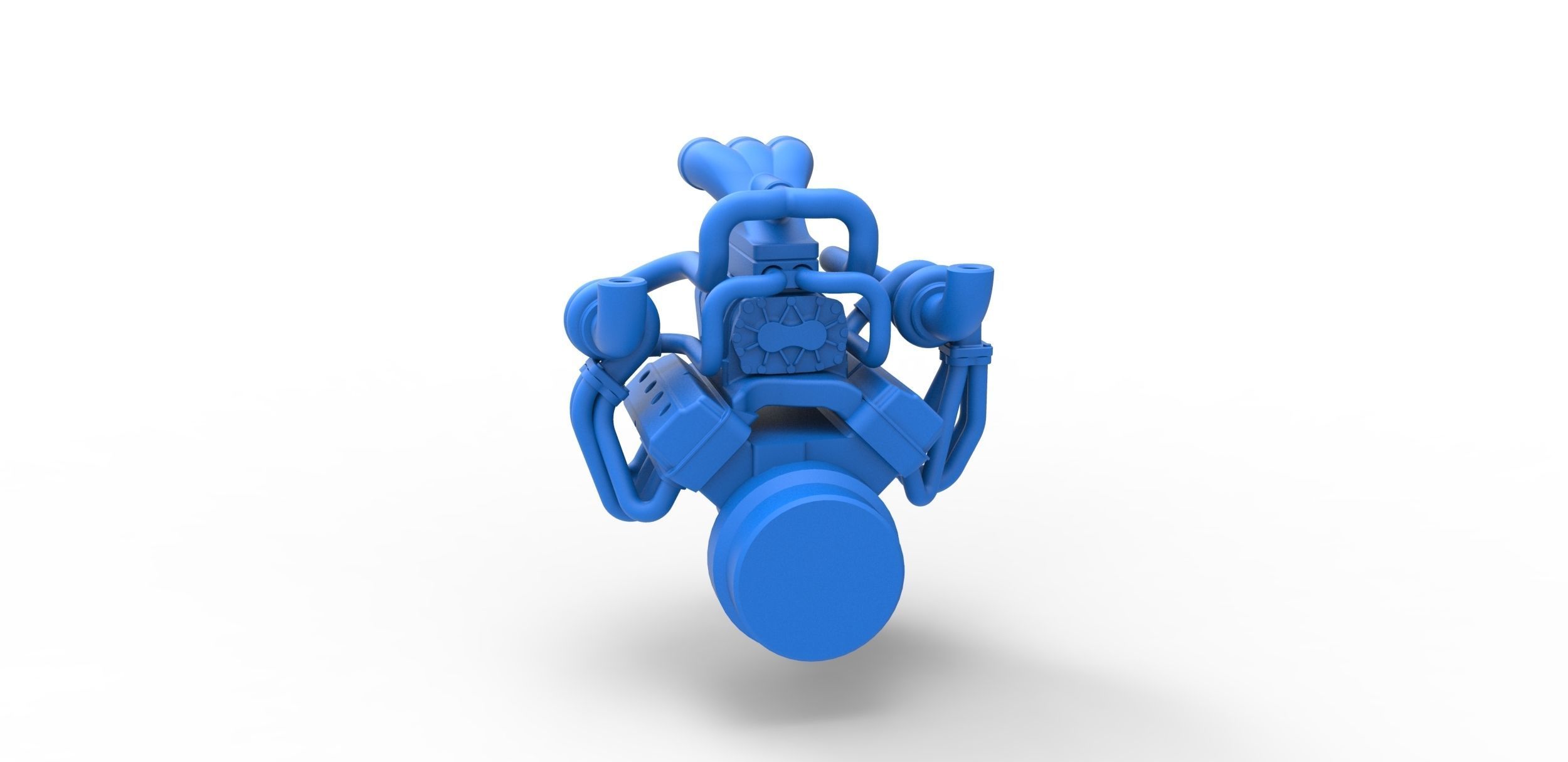 Twin turbo supercharged V8 Engine Version 2 Scale 1 to 25 3D print model_10