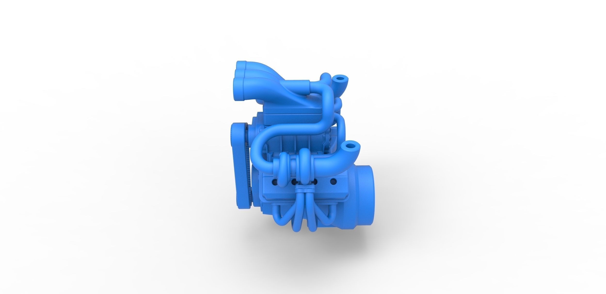 Twin turbo supercharged V8 Engine Version 2 Scale 1 to 25 3D print model_8
