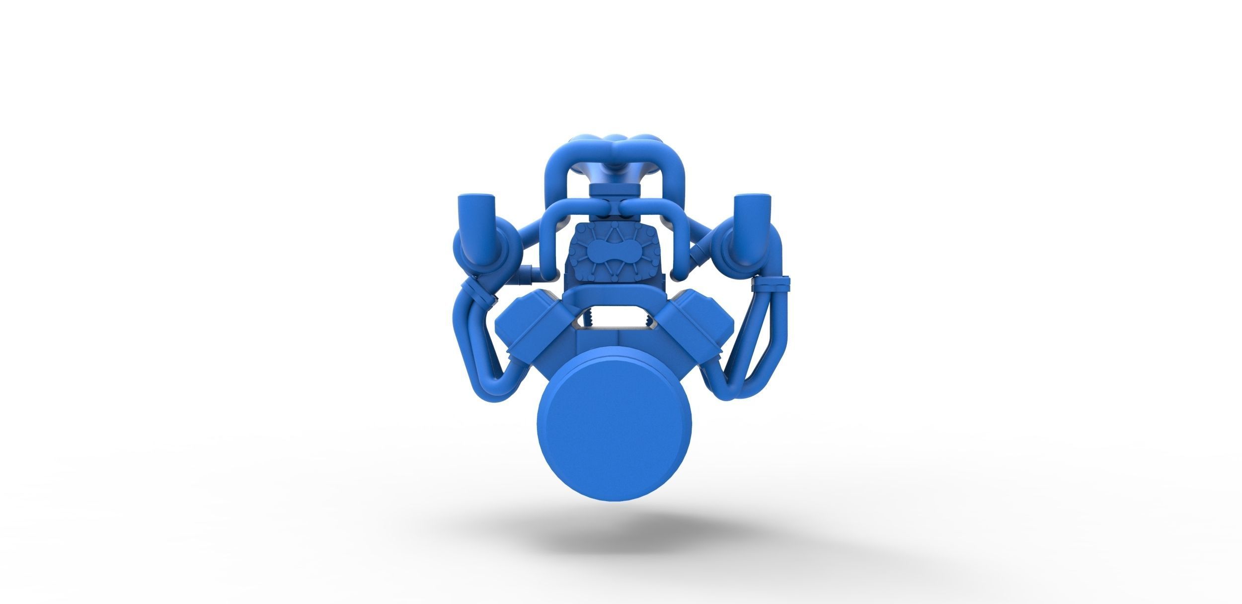 Twin turbo supercharged V8 Engine Version 2 Scale 1 to 25 3D print model_11