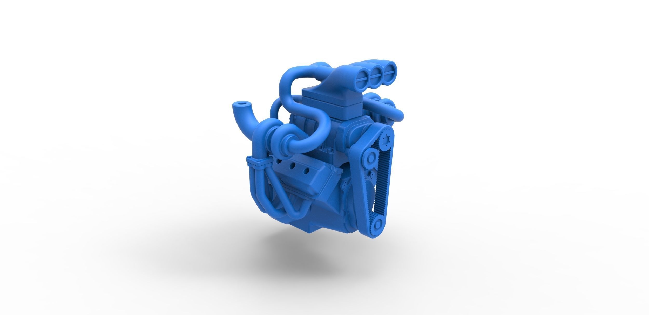 Twin turbo supercharged V8 Engine Version 2 Scale 1 to 25 3D print model_14