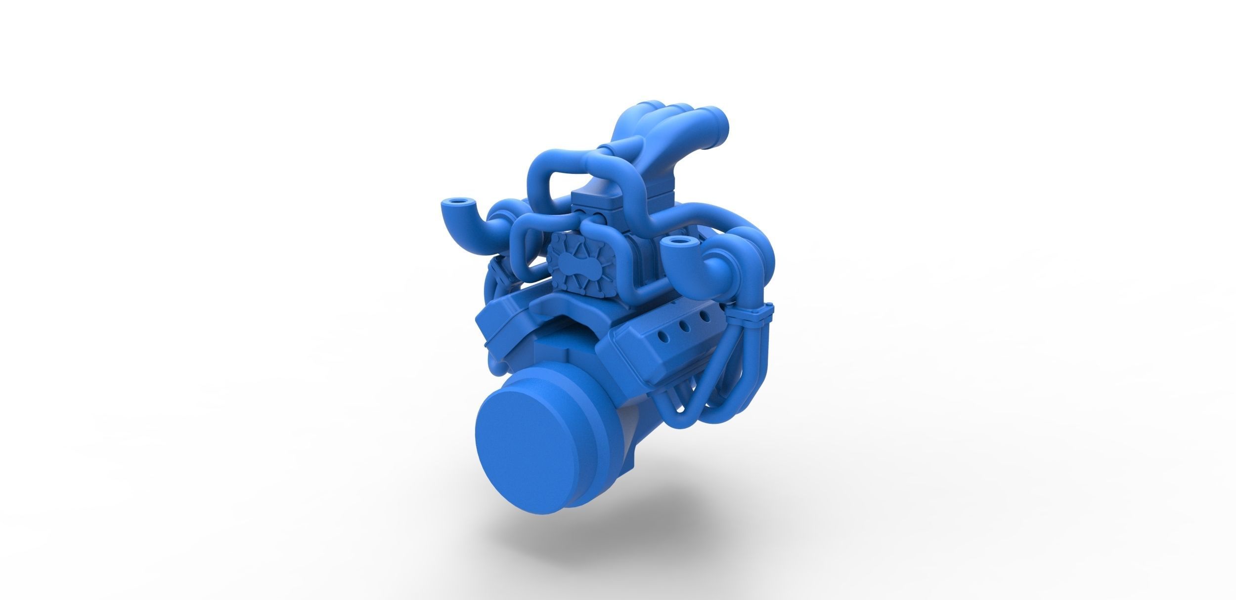 Twin turbo supercharged V8 Engine Version 2 Scale 1 to 25 3D print model_12