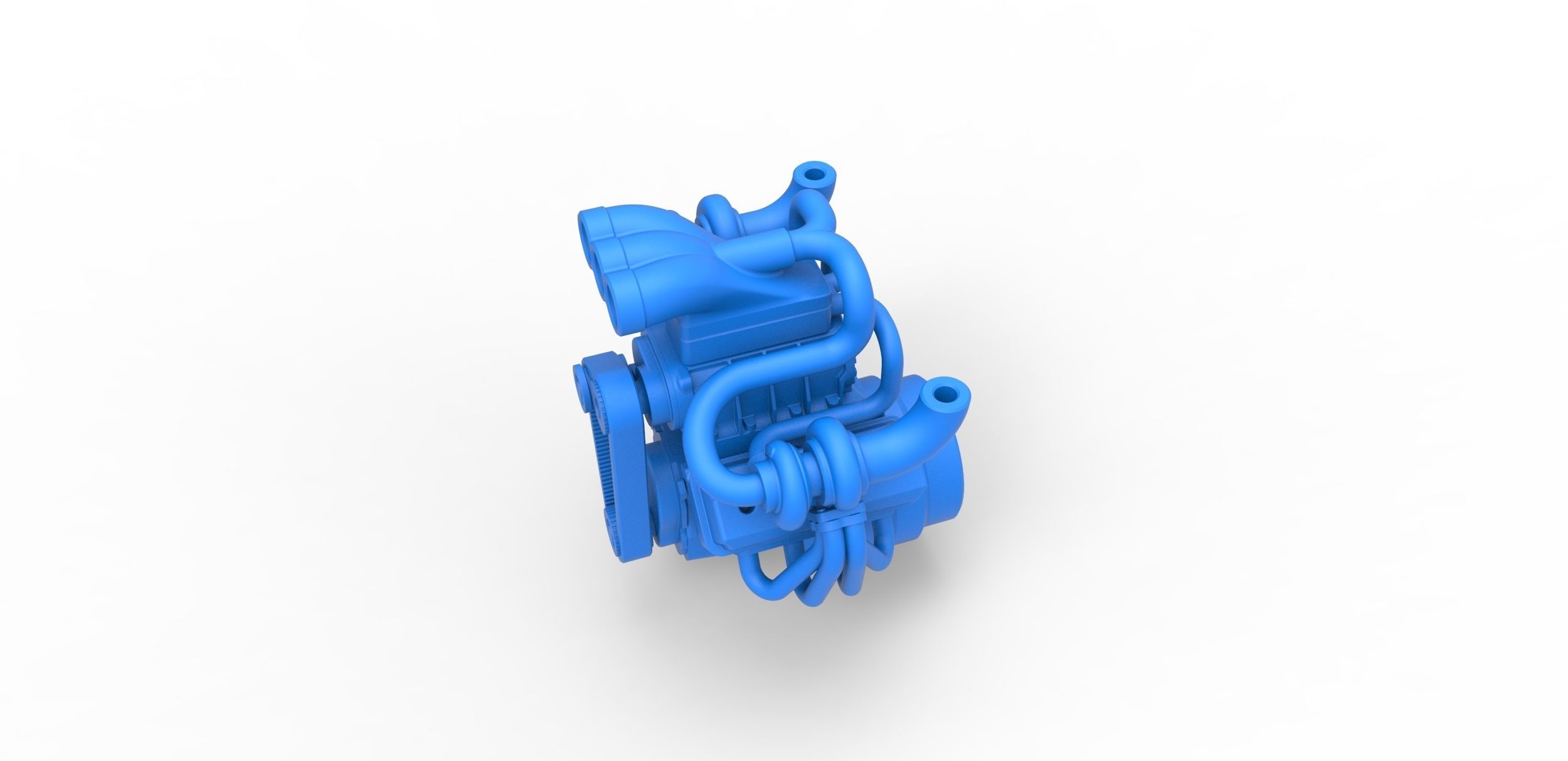 Twin turbo supercharged V8 Engine Version 2 Scale 1 to 25 3D print model_2