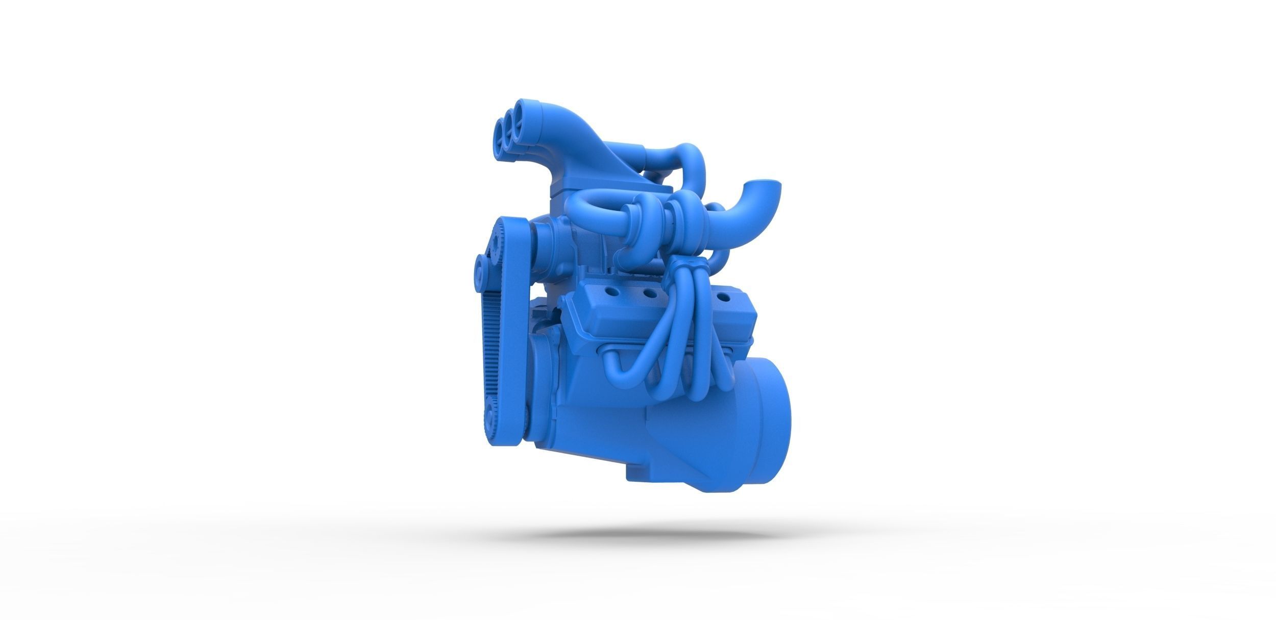 Twin turbo supercharged V8 Engine Version 2 Scale 1 to 25 3D print model_1