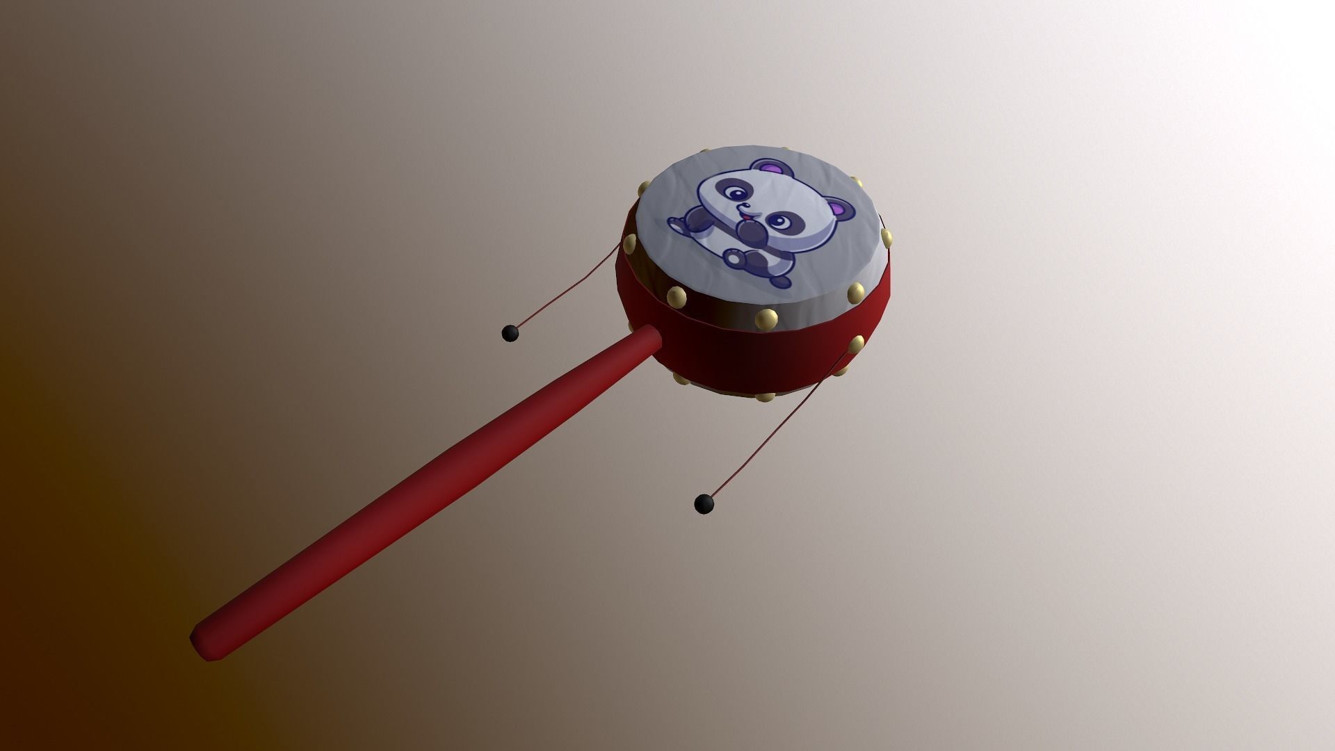 Chinese Rattle Low-poly 3D model_11