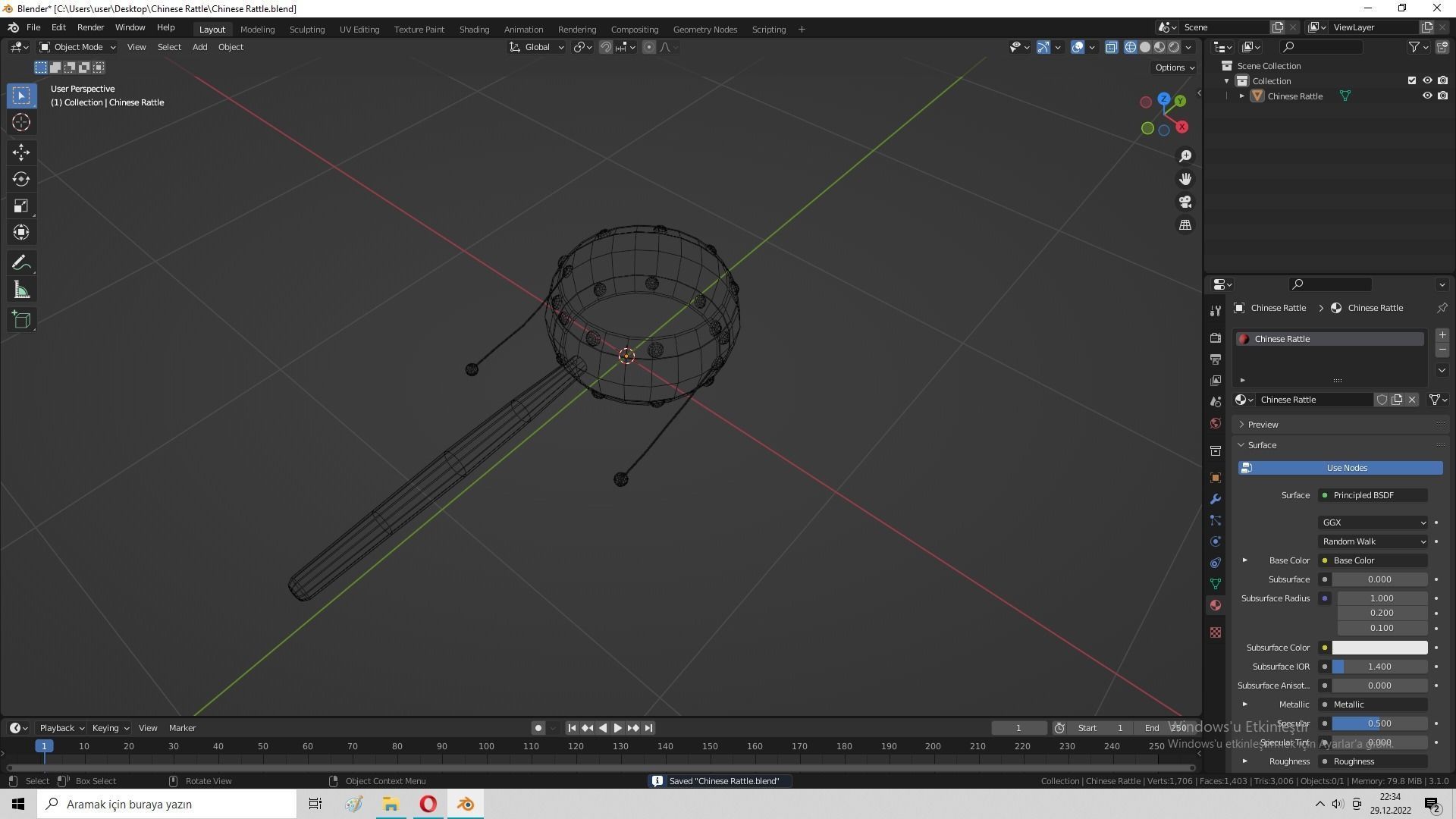 Chinese Rattle Low-poly 3D model_30