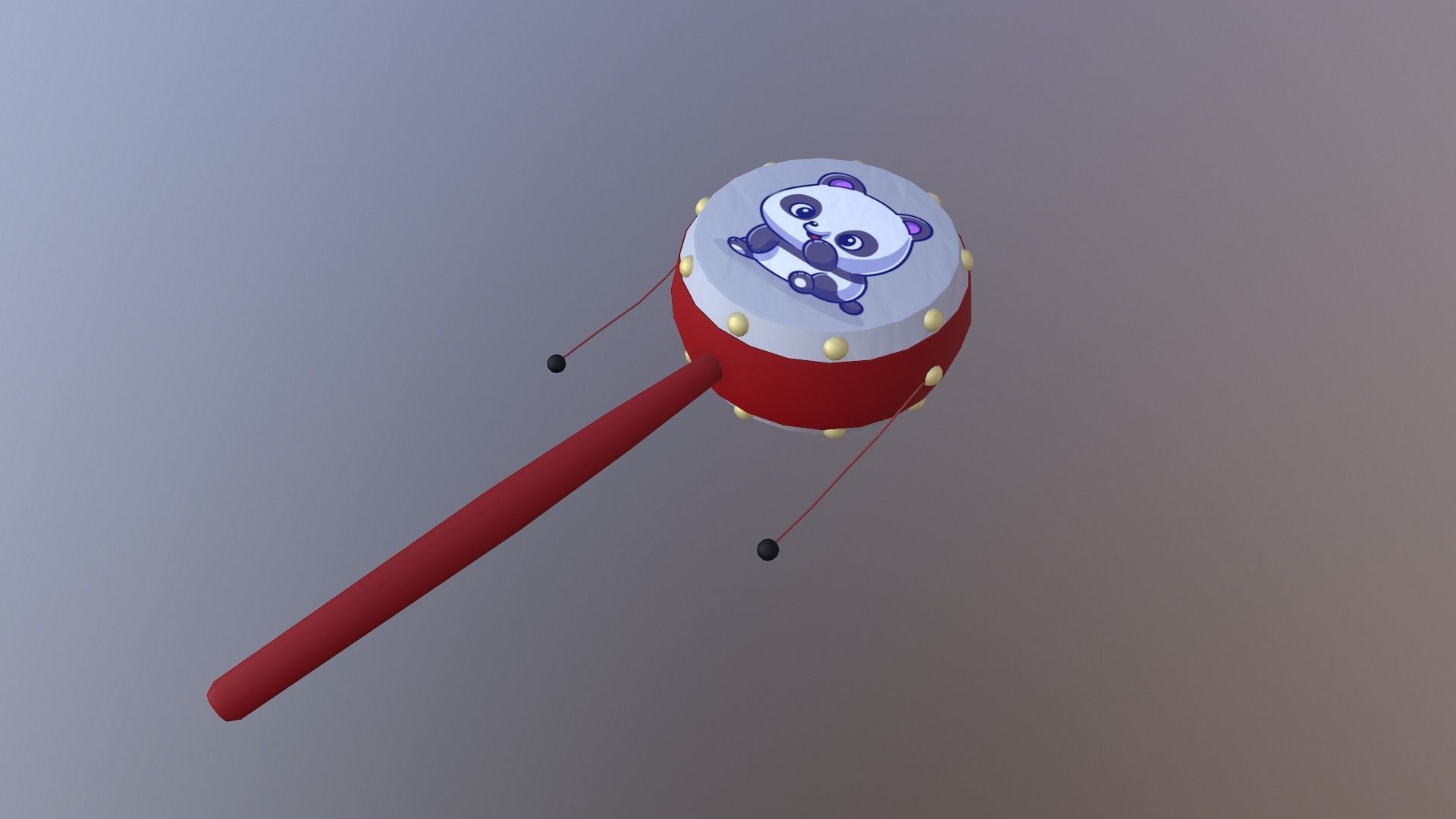 Chinese Rattle Low-poly 3D model_10