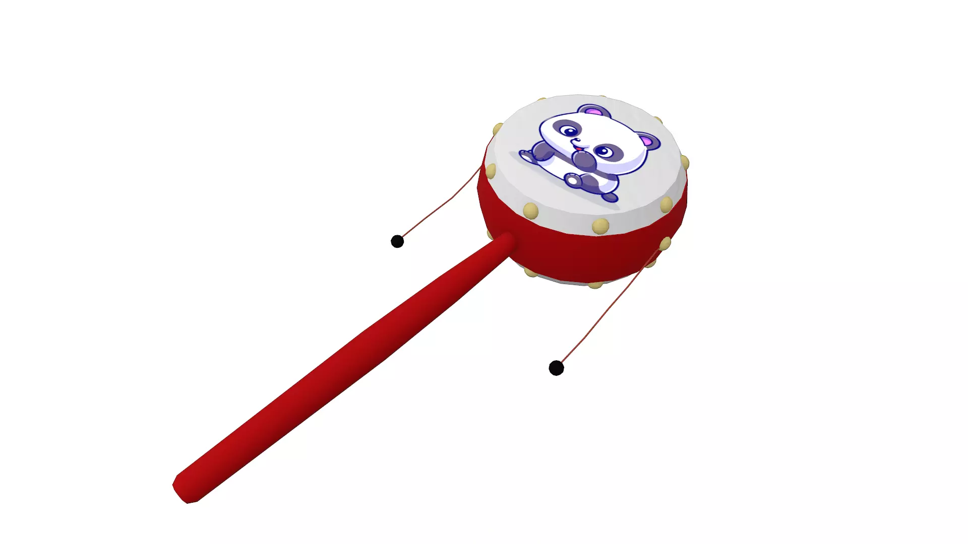 Chinese Rattle Low-poly 3D model_0