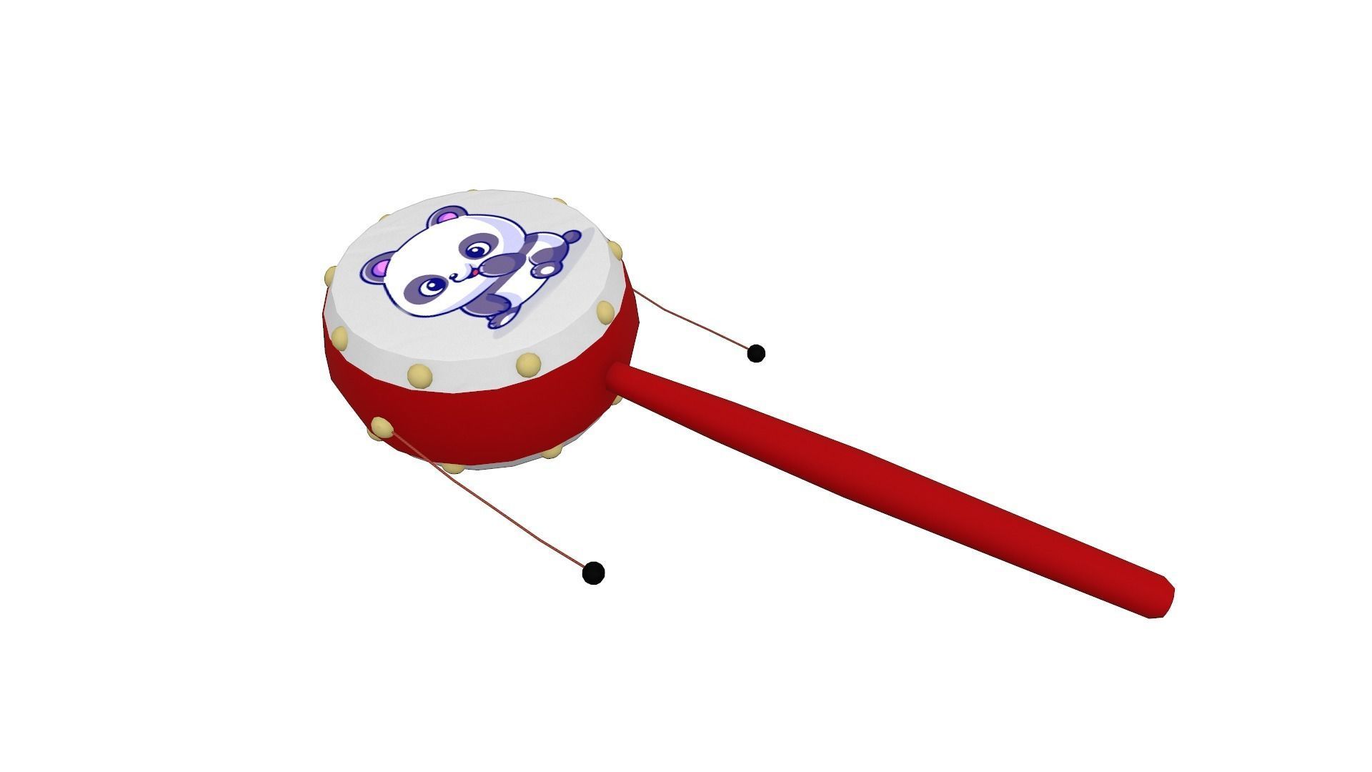 Chinese Rattle Low-poly 3D model_2