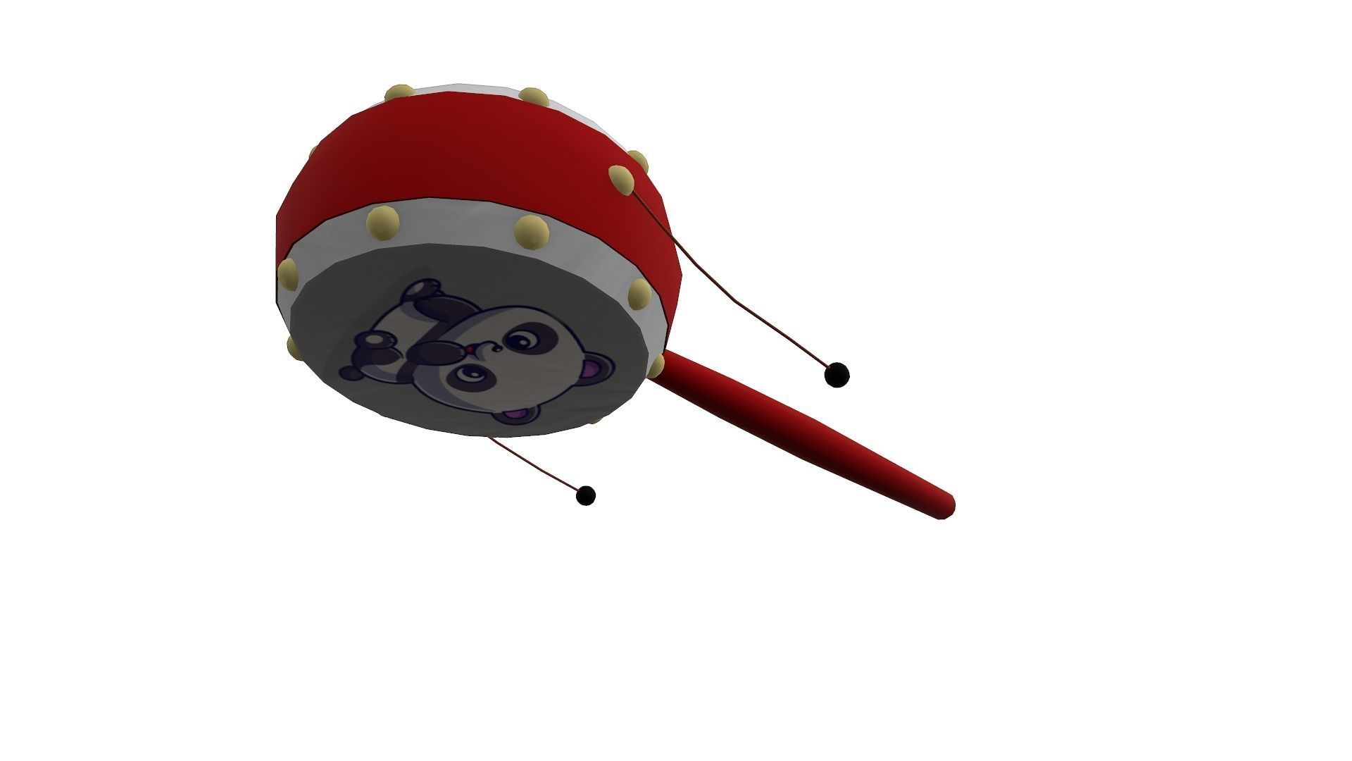 Chinese Rattle Low-poly 3D model_3