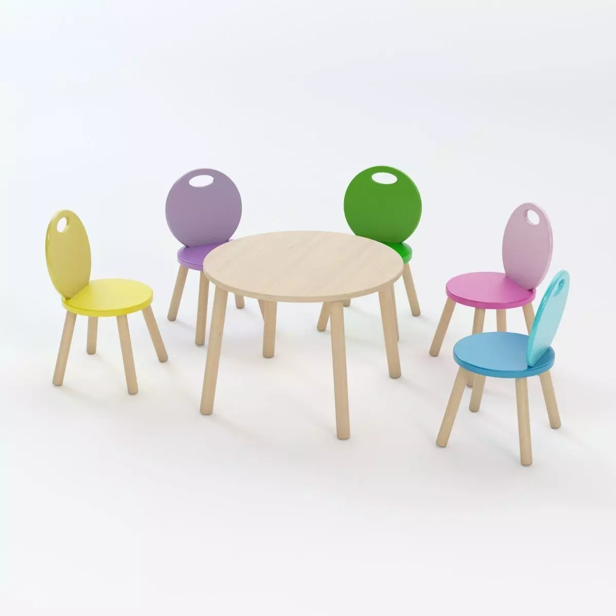 Kid Chair And Table Set 3D model_0