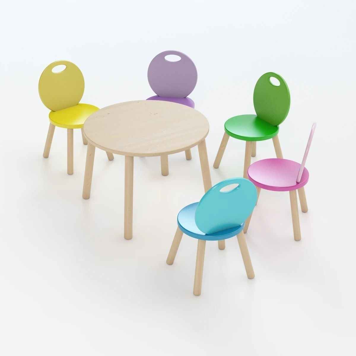Kid Chair And Table Set 3D model_2