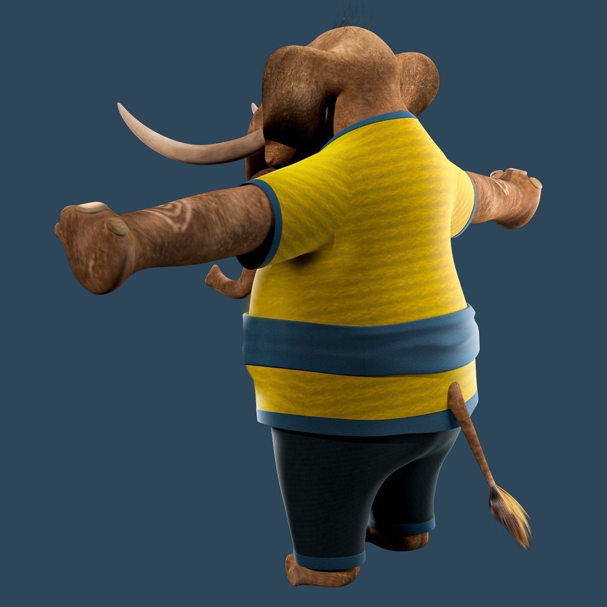 Cartoon Elephant Rigged  3D model_10