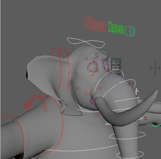 Cartoon Elephant Rigged  3D model_28