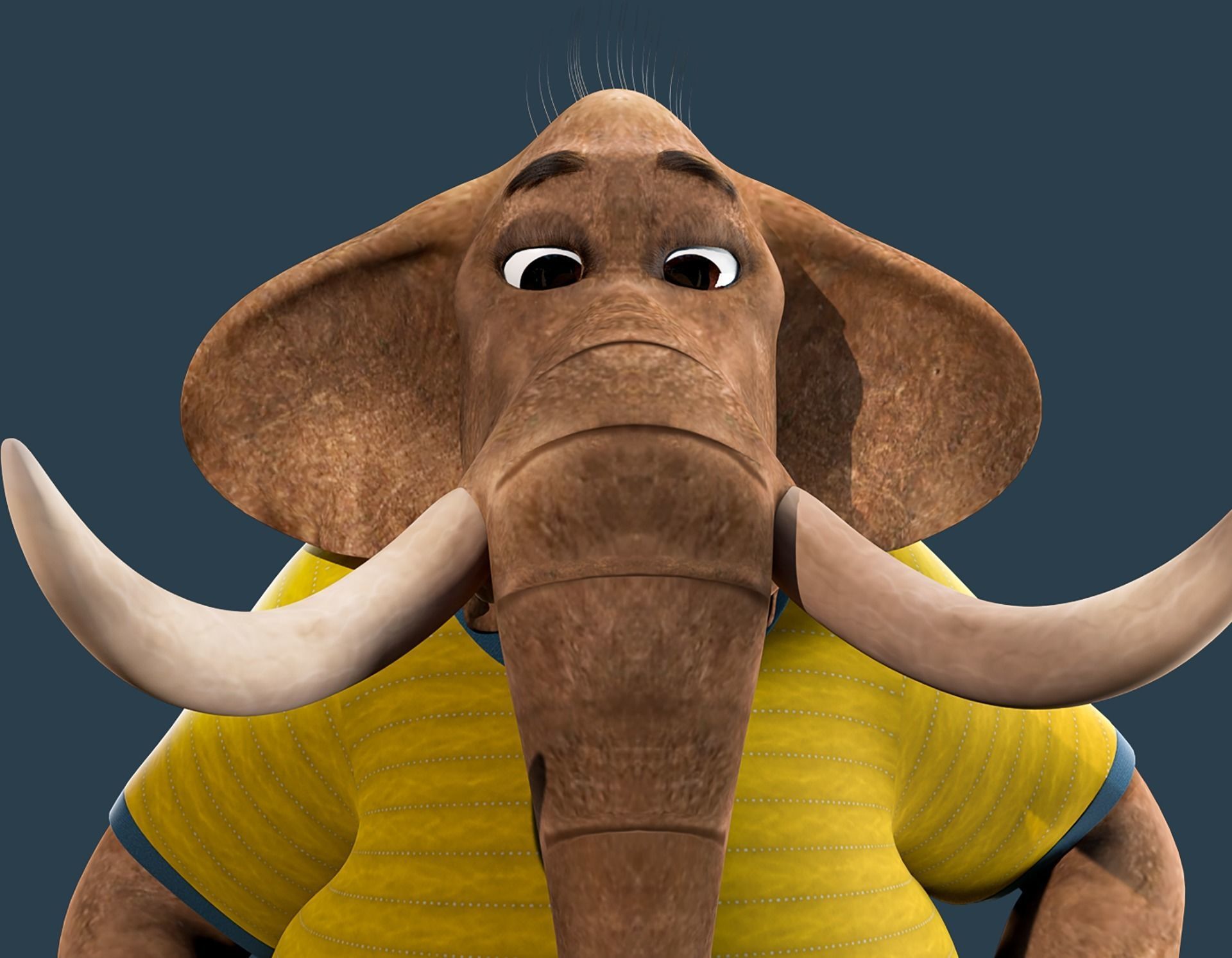 Cartoon Elephant Rigged  3D model_1