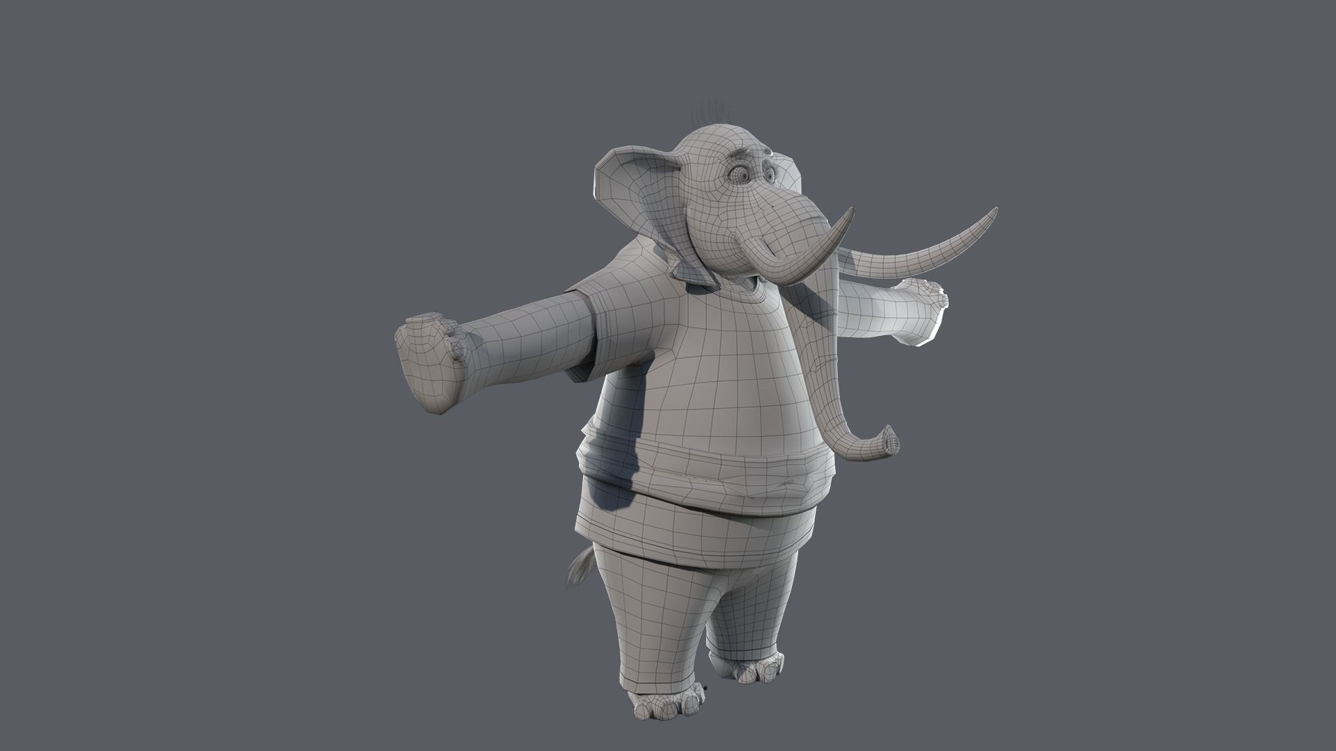 Cartoon Elephant Rigged  3D model_24
