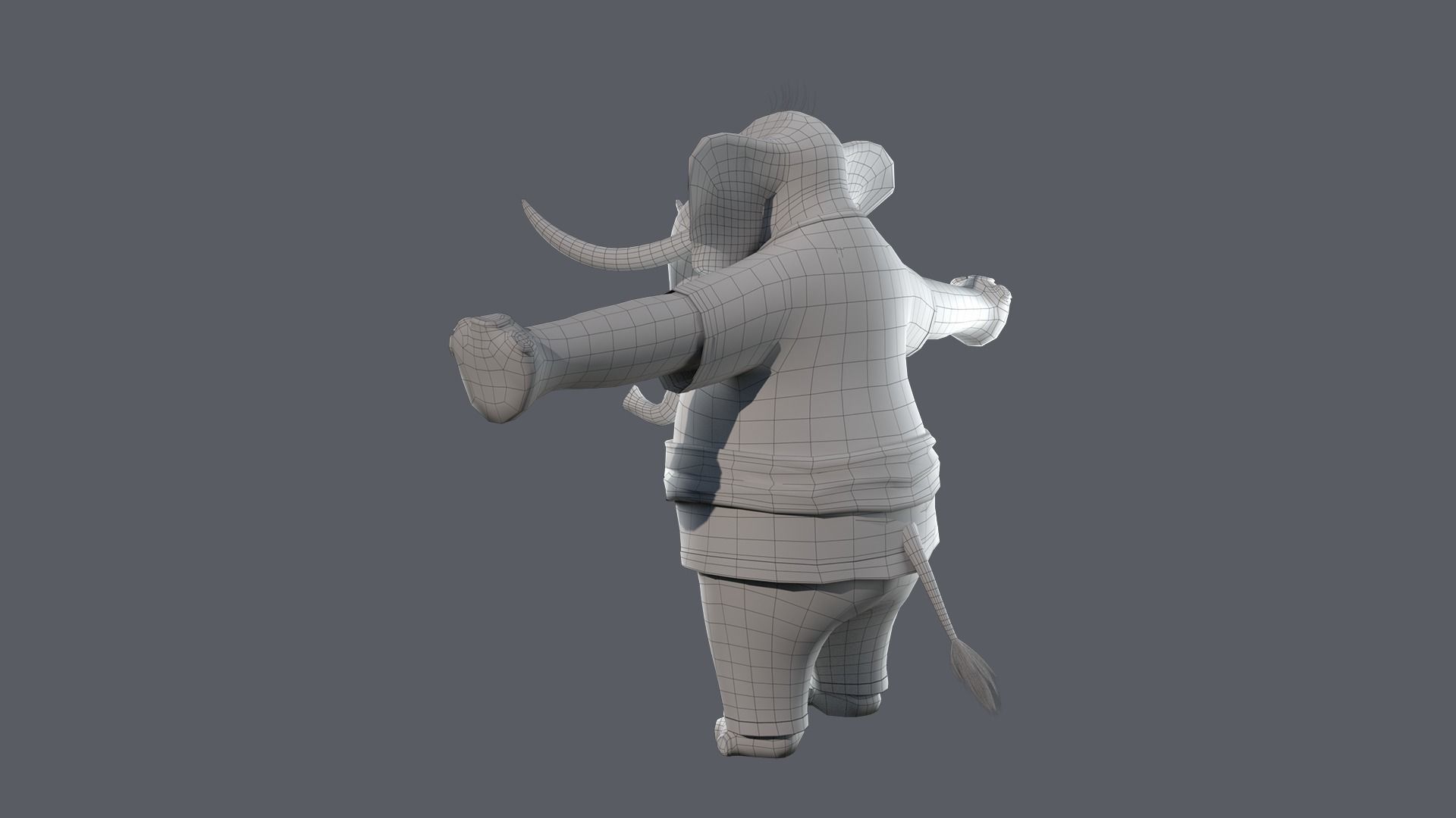 Cartoon Elephant Rigged  3D model_25