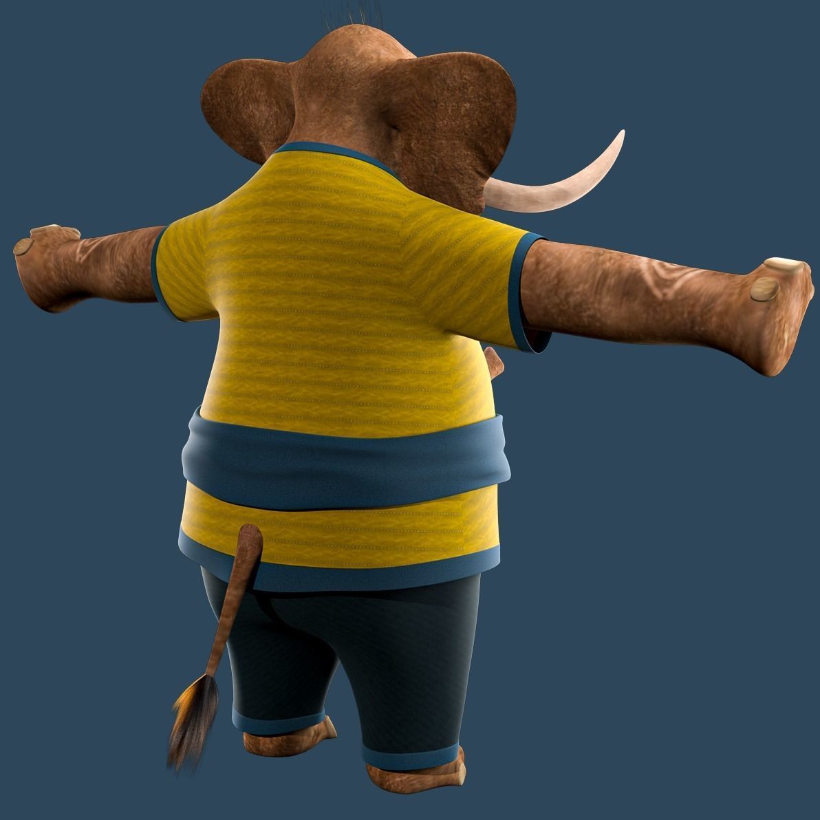 Cartoon Elephant Rigged  3D model_8