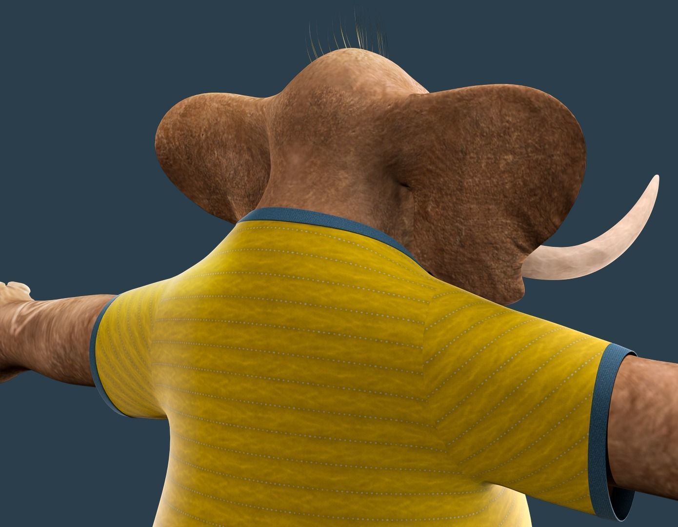 Cartoon Elephant Rigged  3D model_16