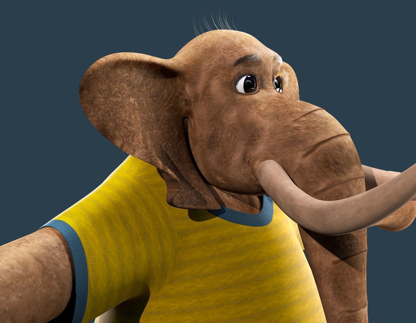 Cartoon Elephant Rigged  3D model_13