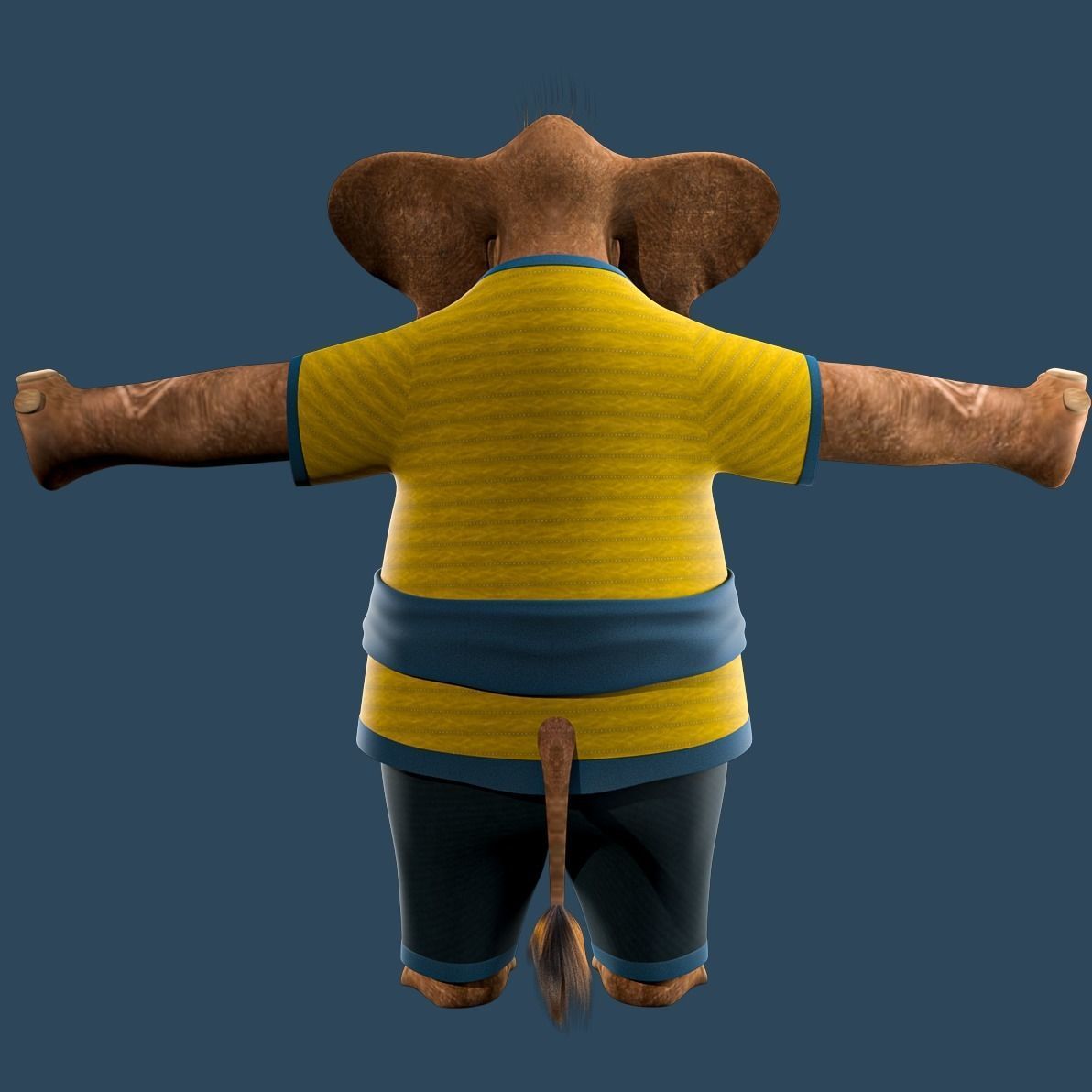 Cartoon Elephant Rigged  3D model_9