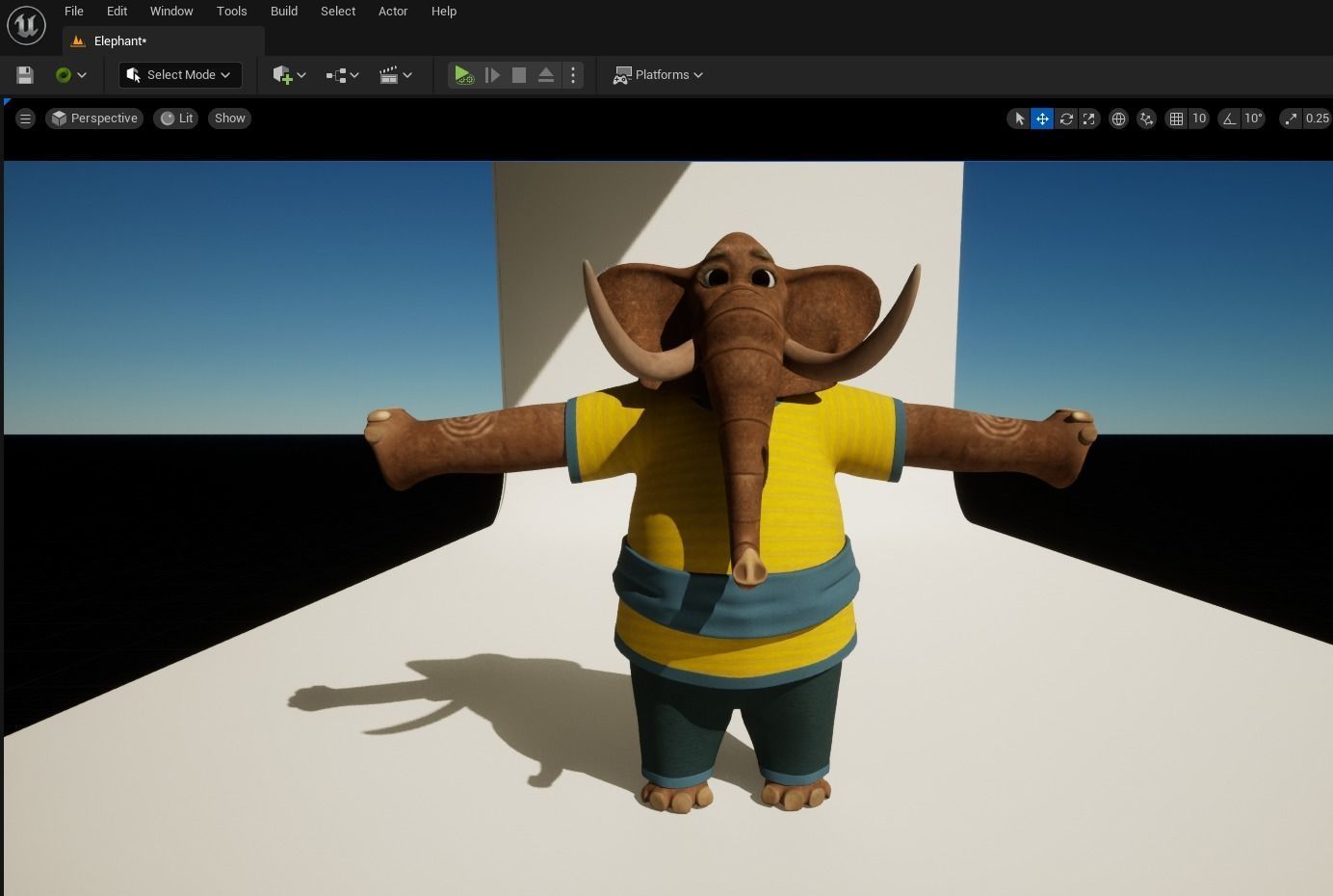 Cartoon Elephant Rigged  3D model_19