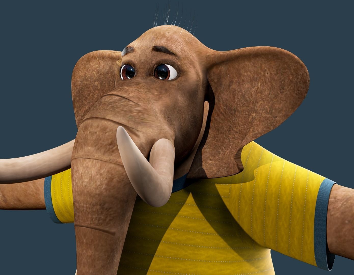 Cartoon Elephant Rigged  3D model_18