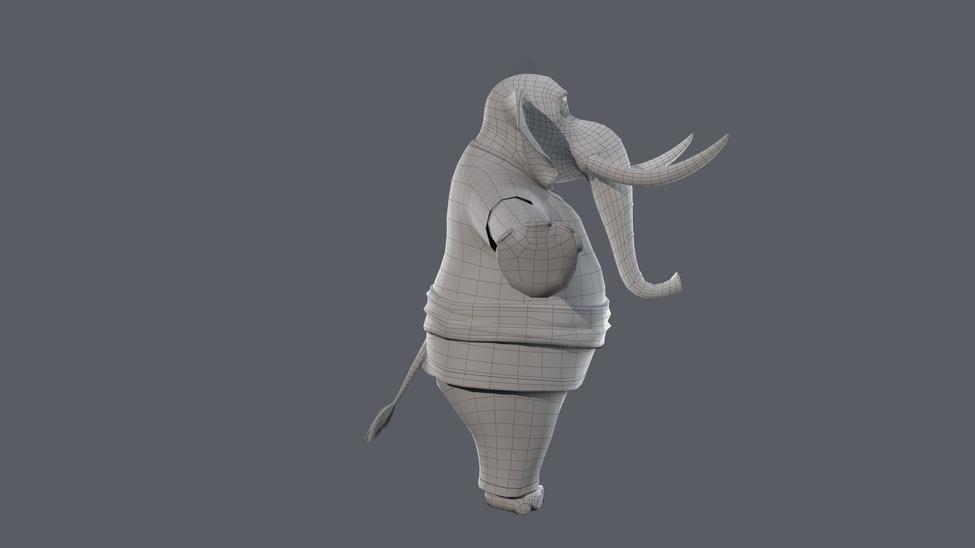 Cartoon Elephant Rigged  3D model_20