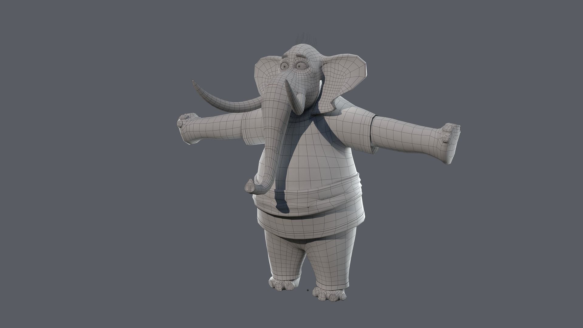Cartoon Elephant Rigged  3D model_23