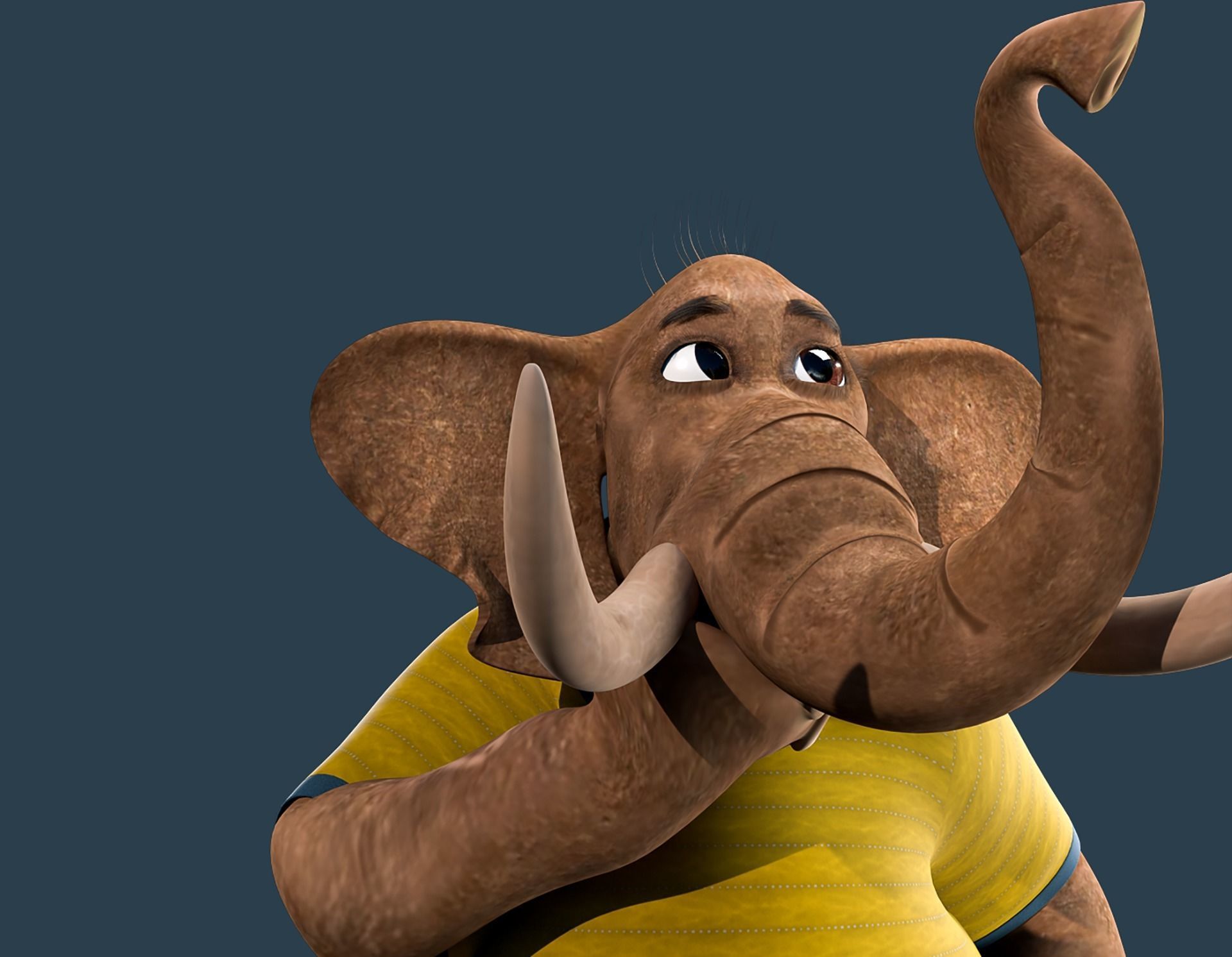 Cartoon Elephant Rigged  3D model_2
