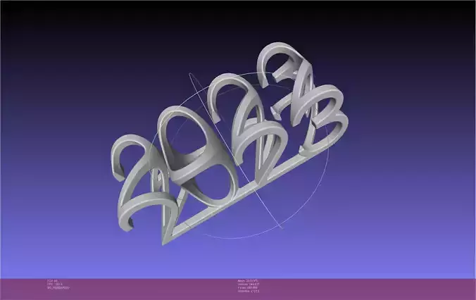 2022-2023 Number Flip Geometry Trick 3D print model