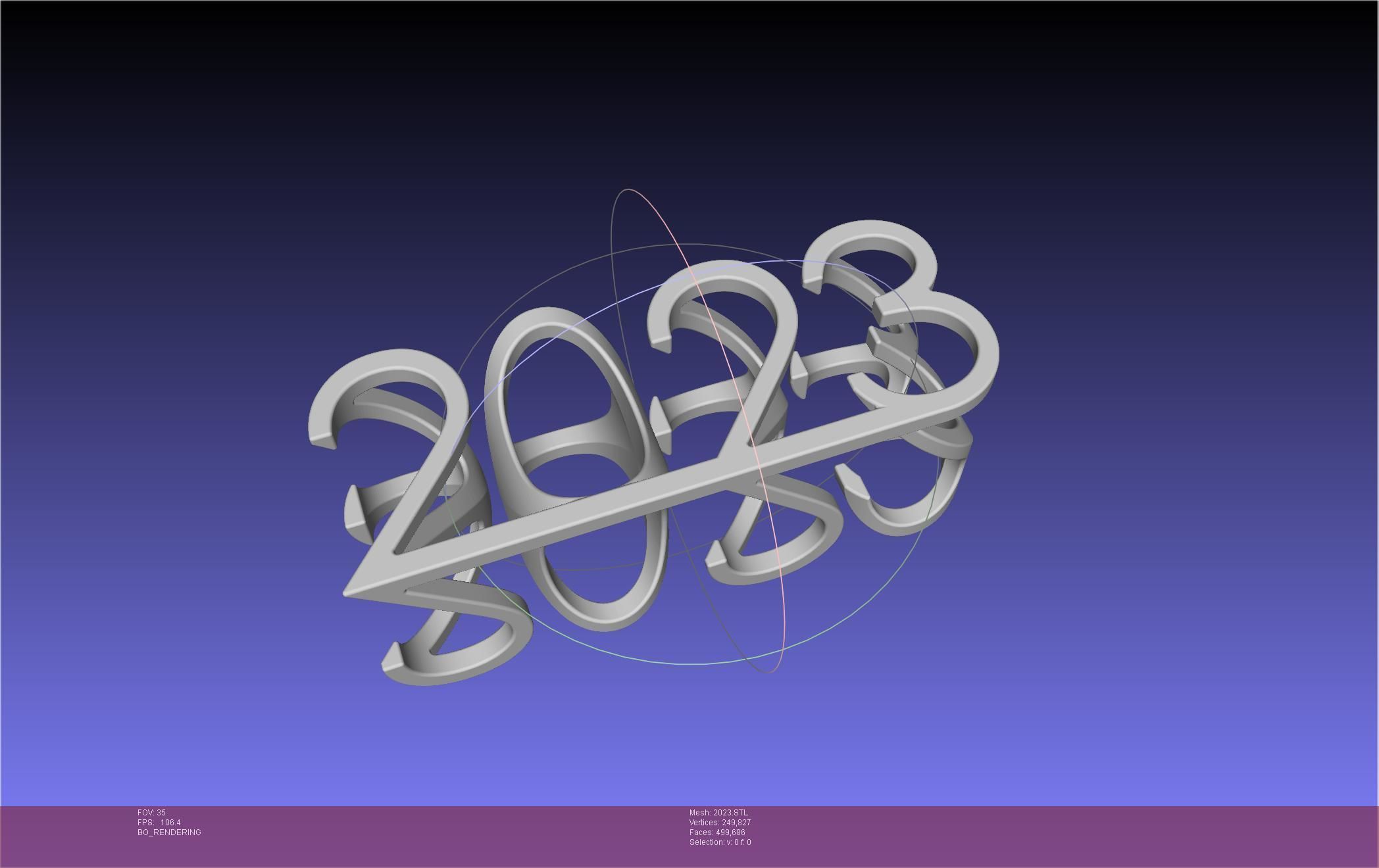 2022-2023 Number Flip Geometry Trick 3D print model_36