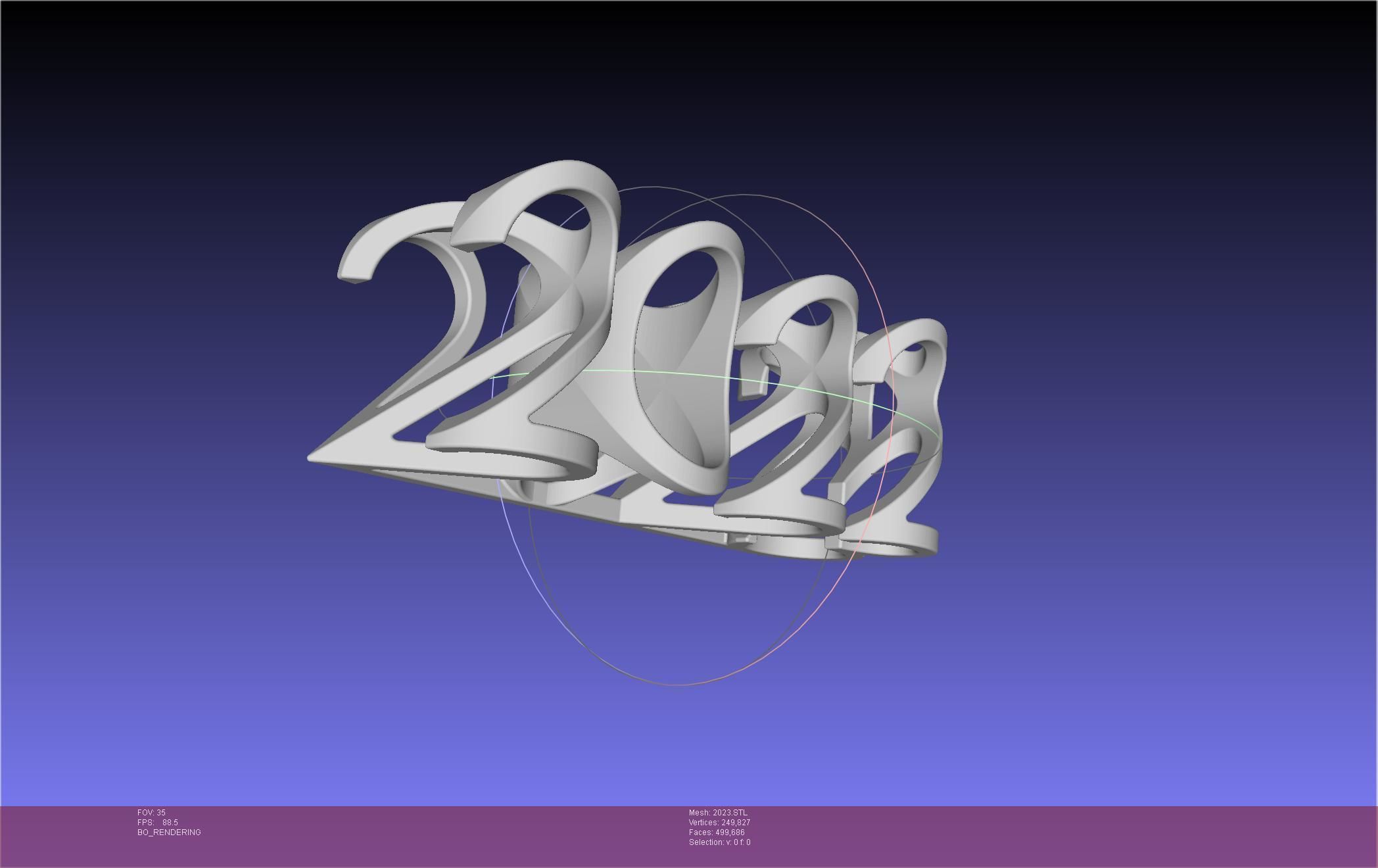 2022-2023 Number Flip Geometry Trick 3D print model_43