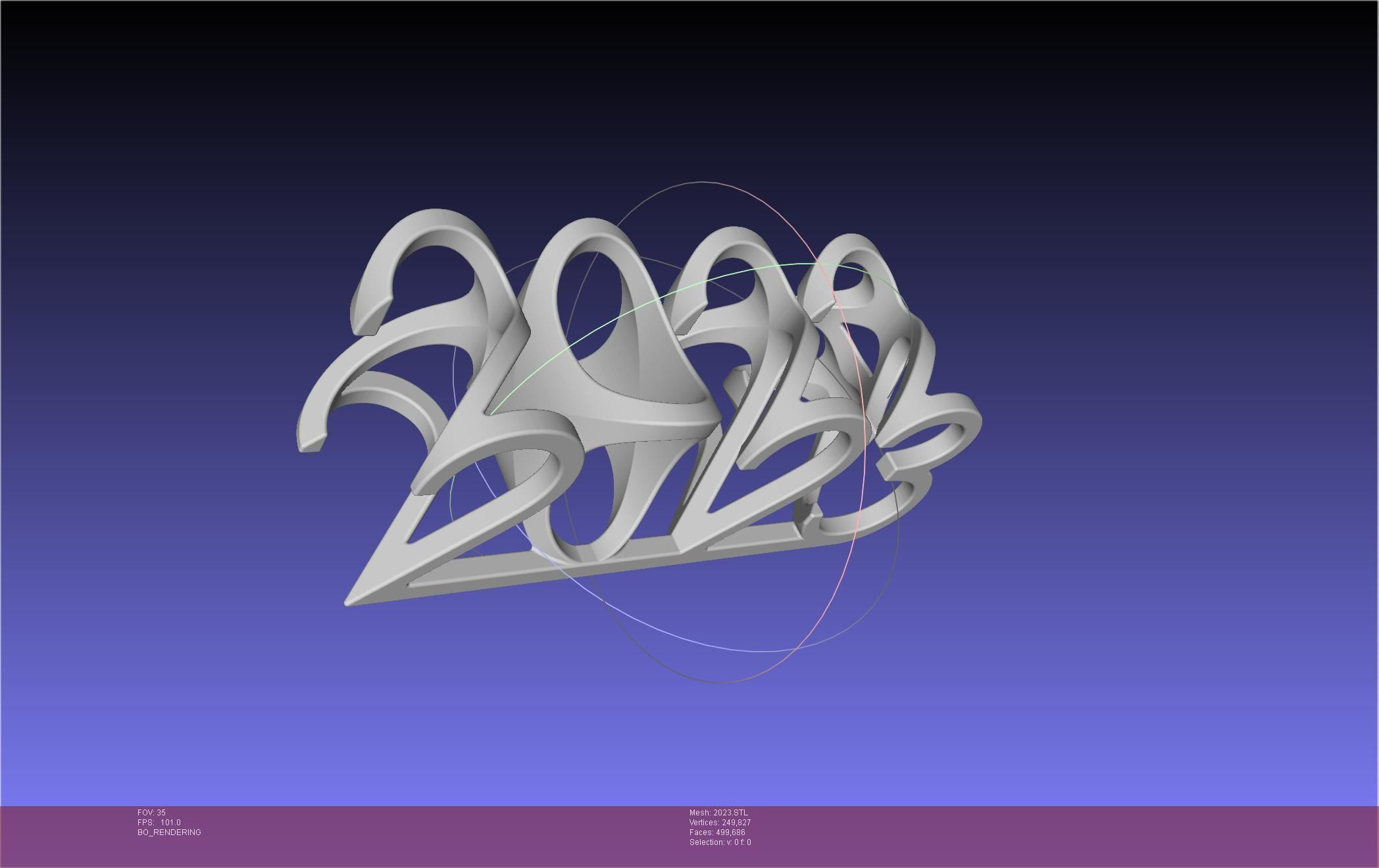 2022-2023 Number Flip Geometry Trick 3D print model_44