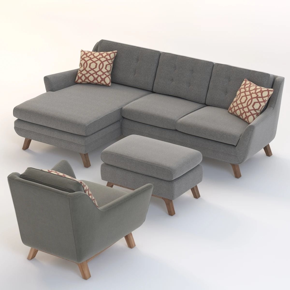 Joybird Eastwood Sofa Set 3D model_7