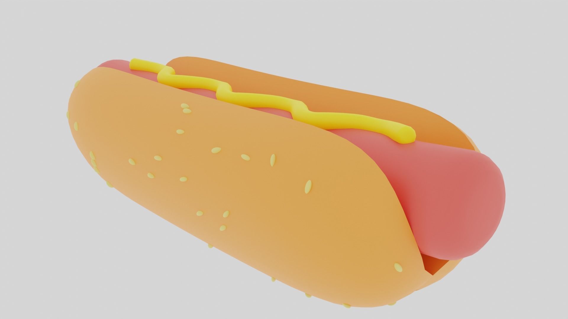 Low-poly cartoony hot dog  Free low-poly 3D model_1