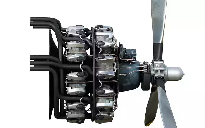 Radial engine R 2000 3D model