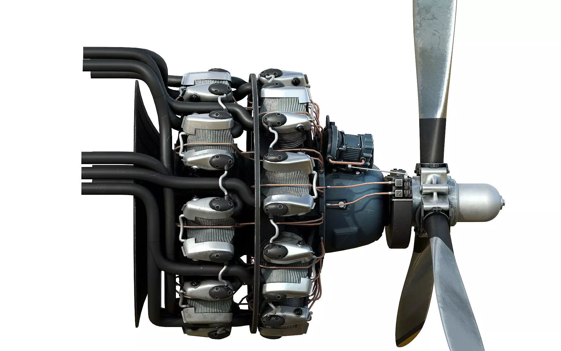 Radial engine R 2000 3D model_0
