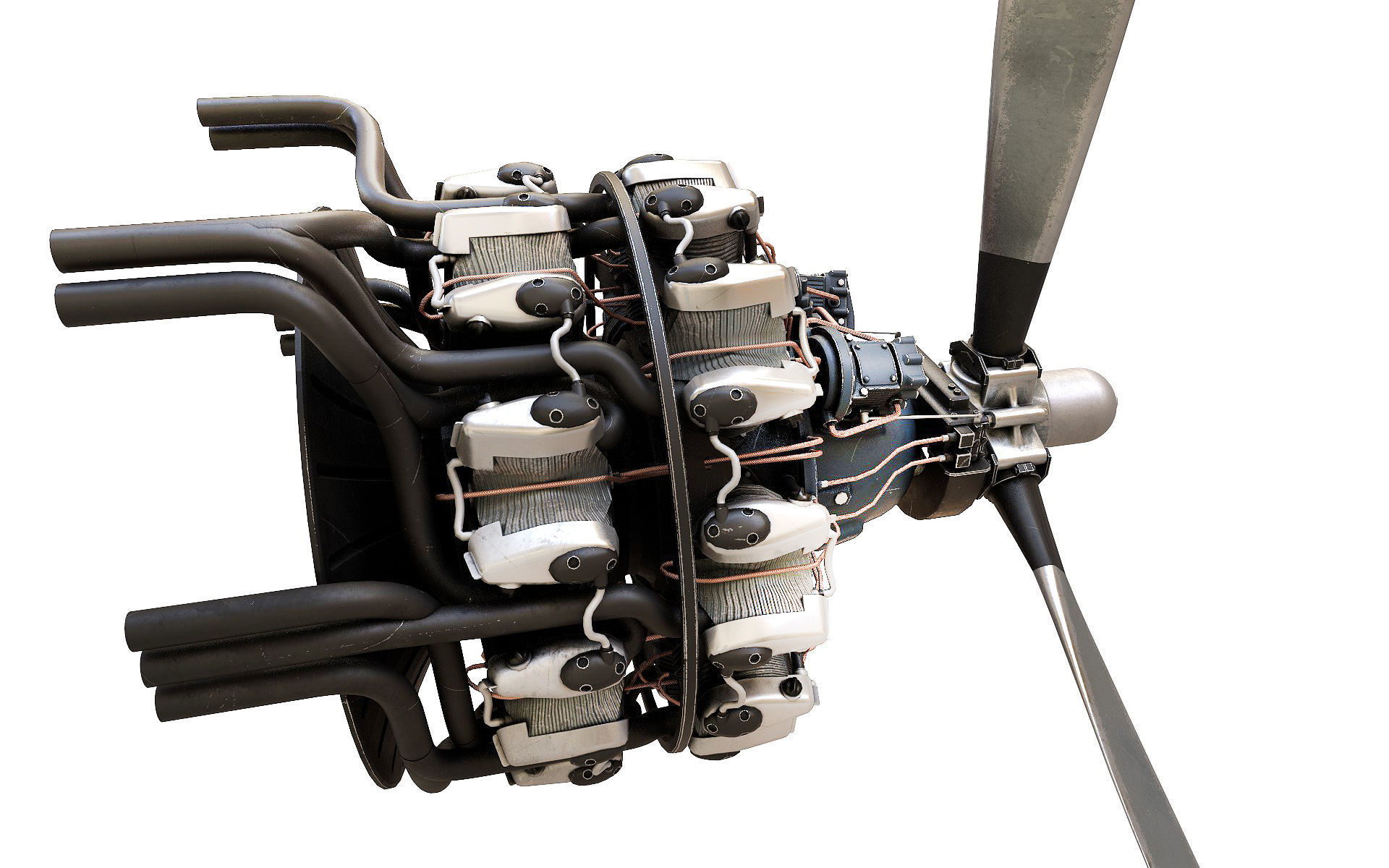 Radial engine R 2000 3D model_8