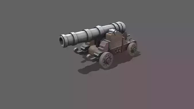 mediavel style cannon Low-poly 3D model