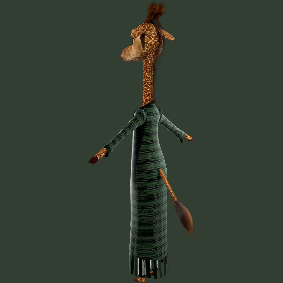 Cartoon Giraffe Rigged 3D model_14