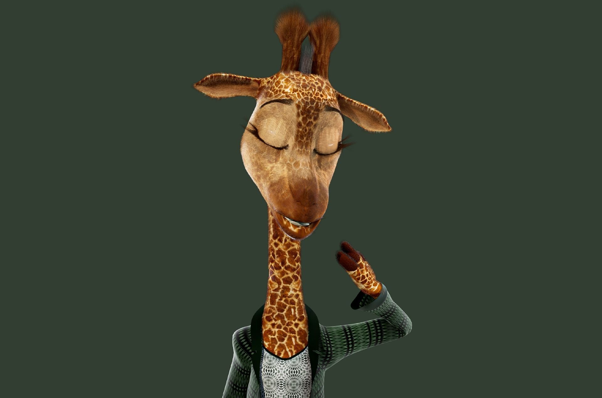 Cartoon Giraffe Rigged 3D model_3