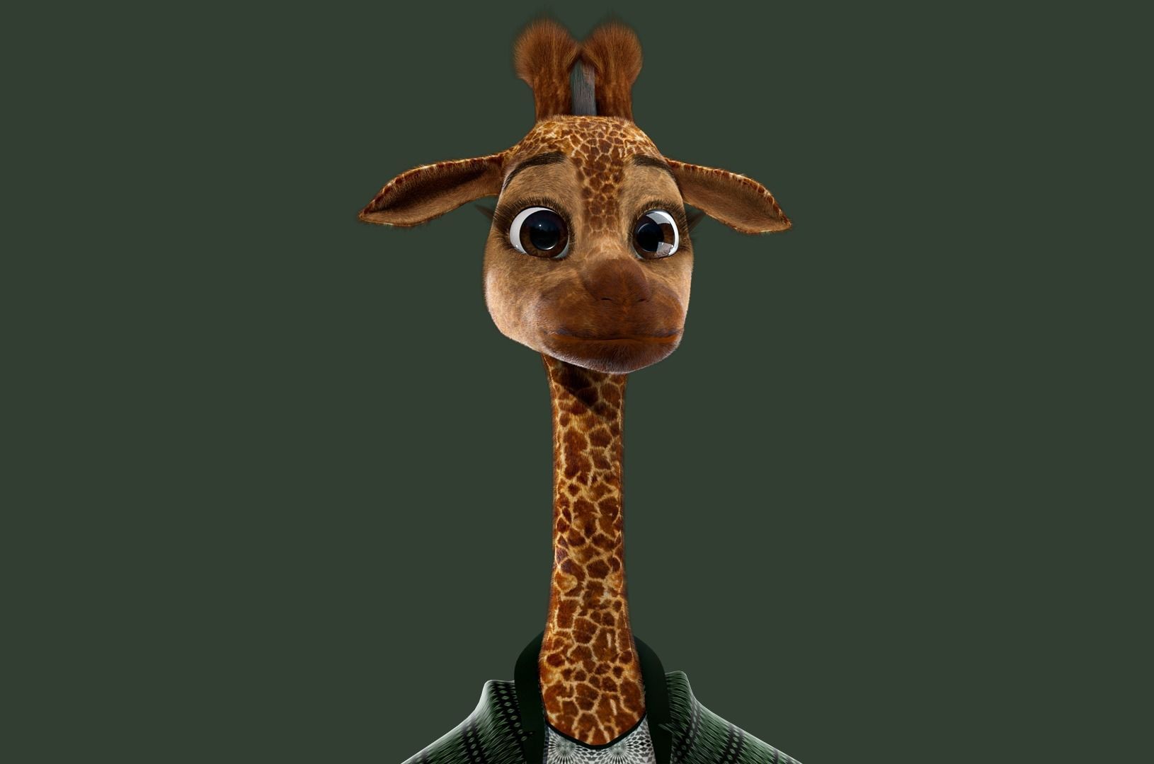 Cartoon Giraffe Rigged 3D model_17