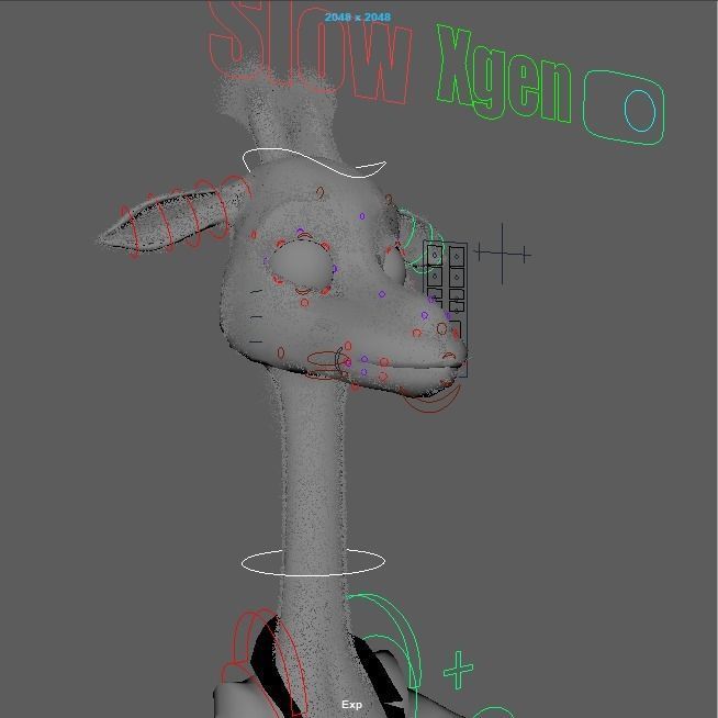 Cartoon Giraffe Rigged 3D model_34