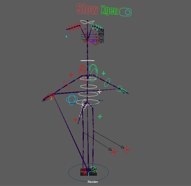Cartoon Giraffe Rigged 3D model_33